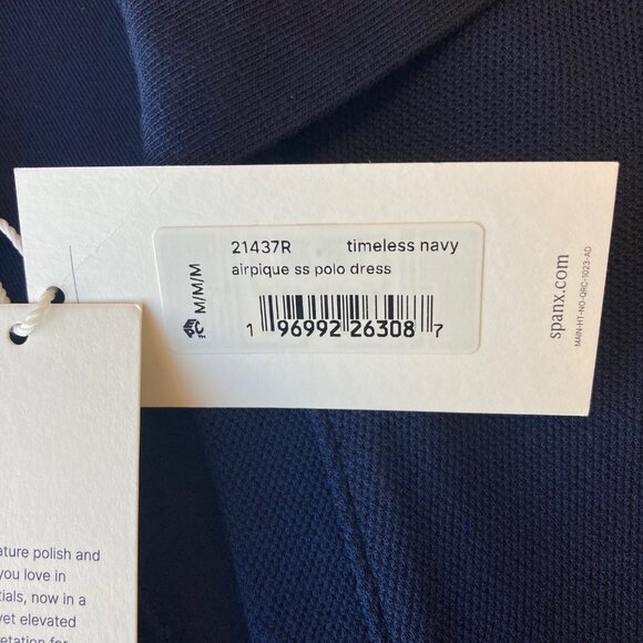 Spanx AirEssentials Pique Polo Midi Dress Medium M Timeless Navy NWT - Picture 6 of 12